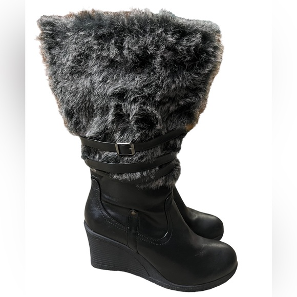 Lane Bryant wedge fur boots - Picture 3 of 12